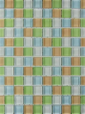 Mozaika ASHS242 skleněná zelená žlutá bílá 29,7x29,7cm sklo Bezpečná Platba