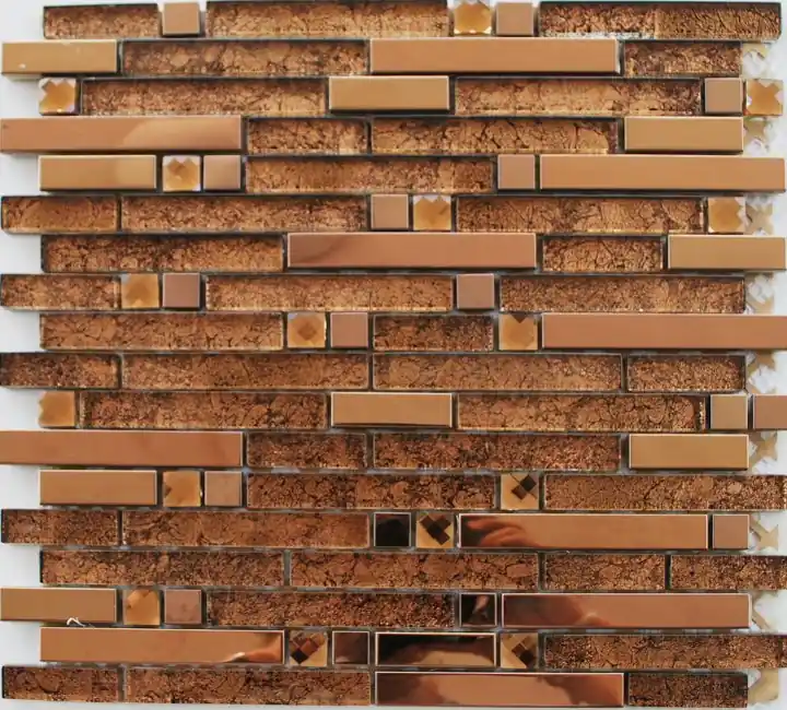 Mozaika JSM-JB042 skleněná nerezová hnědá bronzová 30x30cm sklo kov metal Hete Deal