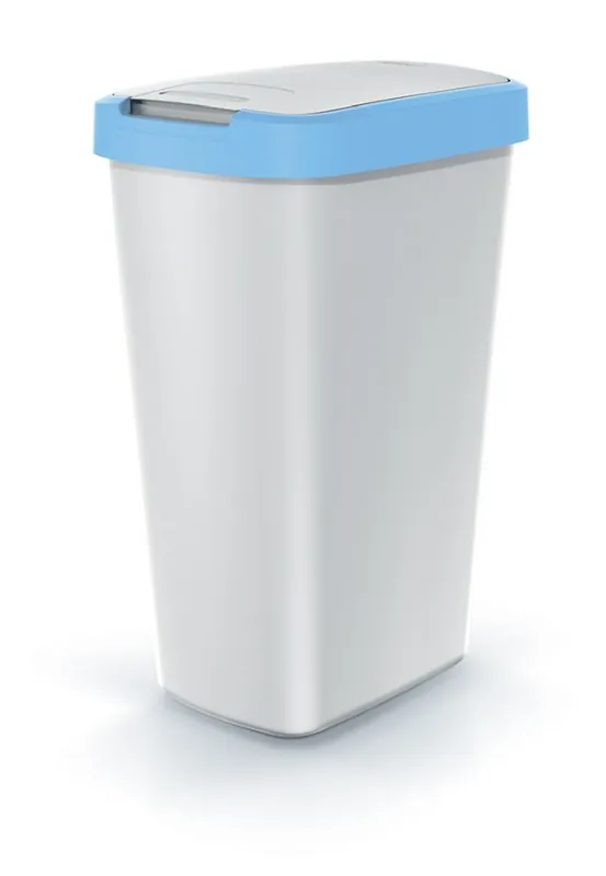 Odpadkový koš COMPACTA Q FLAP - obejm 45 l, popelavě šedá se světle modrým víkem Weekendaanbieding