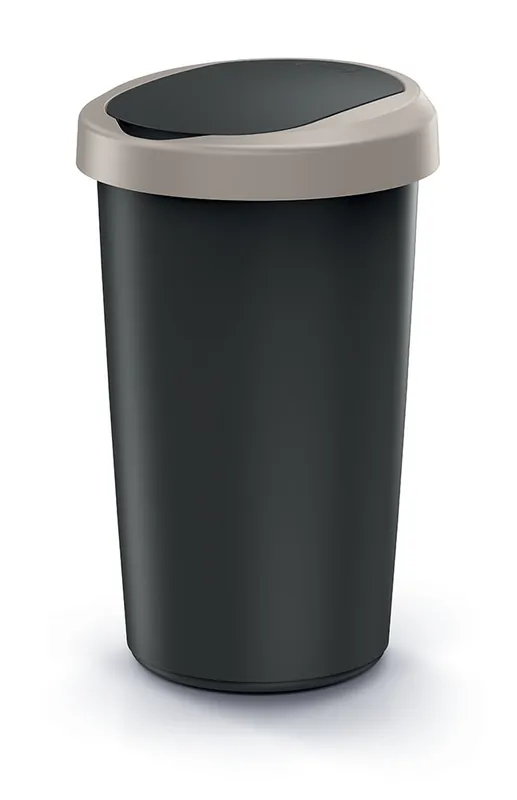 Speciale Aanbieding Odpadkový koš COMPACTA R FLAP recyklovaný černý s světle hnědým víkem, objem 50l
