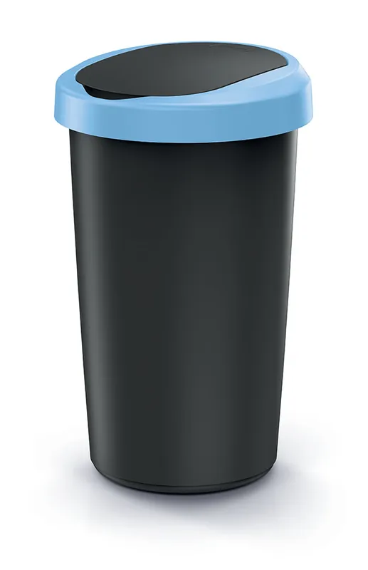 Laatste Kans Odpadkový koš COMPACTA R FLAP recyklovaný černý s světle modrým víkem, objem 50l