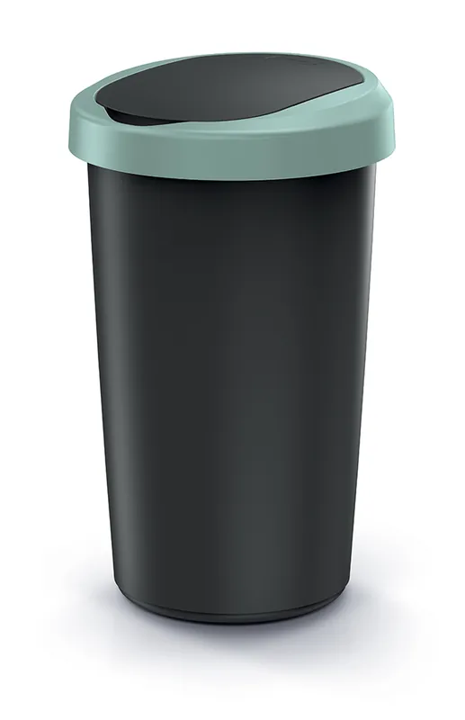 Odpadkový koš COMPACTA R FLAP recyklovaný černý s světle zeleným víkem, objem 50l Beperkte Voorraad