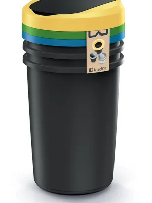 Beperkt Aanbod Odpadkový koš COMPACTA R FLAP SET - objem 3x40 l, barva recyklovaná černá