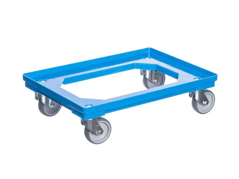 Odeslání Ihned PK Group Vozík pod přepravky 4 otočná gumové kolečka 100 mm modrý