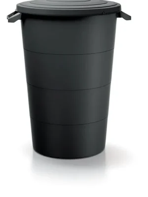 Plastová nádoba s úchyty SMOOTH 160 l - barva recyklovaná černá Uitverkoop