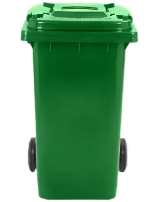 Certifikovaný Popelnice D120G 120L zelená plastová s kolečky
