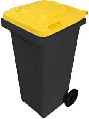 Popelnice D120YB 120L černá se žlutým víkem Oblíbený