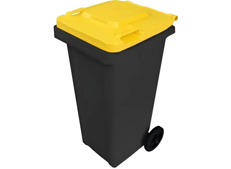 Popelnice D120YB 120L černá se žlutým víkem Oblíbený