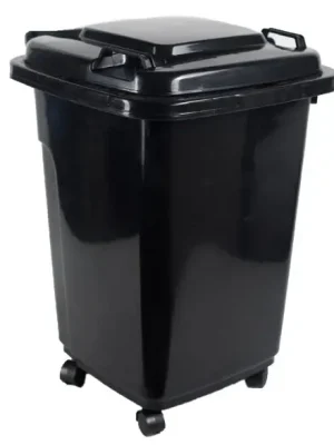 Popelnice D50WB 50L černá plastová s kolečky Levný