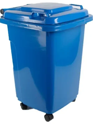 Popelnice D50WBL 50L modrá plastová s kolečky Výhodná Nabídka