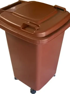 Popelnice D50WBR 50L hnědá plastová s kolečky Pouze Dnes