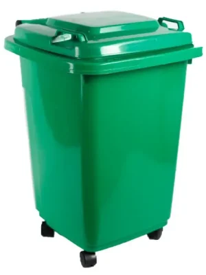 Popelnice D50WG 50L zelená plastová s kolečky Must-Have