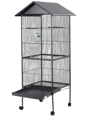 Ptačí voliéra pro ptáky a papoušky C01 - antická stříbrná 52x52x157 cm Expresní Doručení