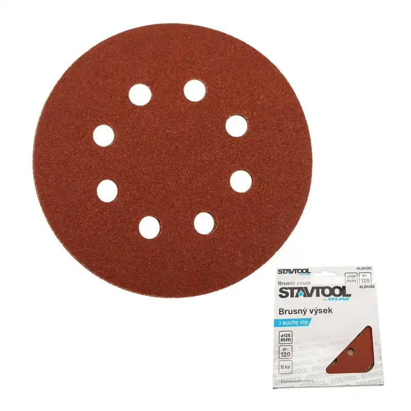 Akční Cena STAVTOOL Brusný výsek na suchý zip, typ BOSCH 125 mm zr. 40, 1bal/6ks