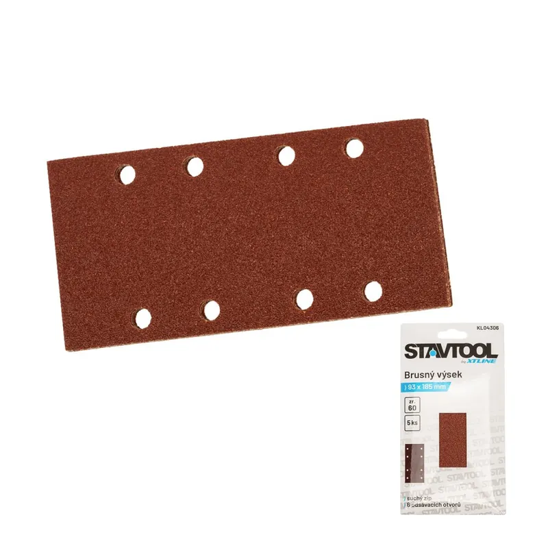 Denní Nabídka STAVTOOL Brusný výsek na suchý zip, typ BOSCH 93x185 mm zr. 120 (1bal/5ks)