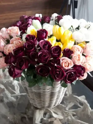 Blesková Nabídka Umělá květina tulipán bílý 67cm