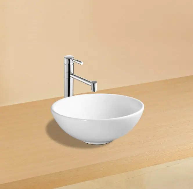 Umyvadlo na desku SATURNIA kulaté - 41cm x 15cm Gecertificeerd