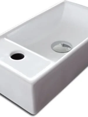 Umyvadlo závěsné levé RICCIA obdelníkové - 40,5x21x10cm Nízká Cena