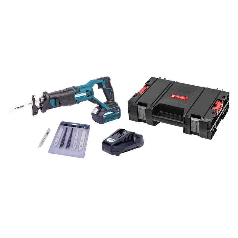 Exclusieve Aanbieding XTLINE Aku mečová pila 18 V + baterie 2.0 Ah + nabíječka 2.4 A + pilové plátky + box