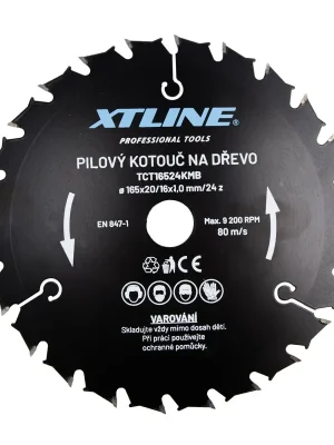 Dokud Zásoby Vydrží XTLINE Kotouč pilový s SK plátky - kombinovaný 165x1,0x20 mm, 24 zubů