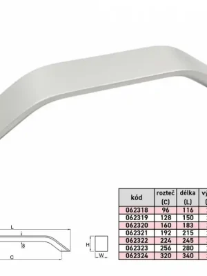 ZORA 128/141mm úchytka Al Merkproduct