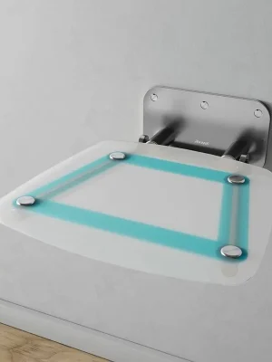Bestel Nu Sprchové sedátko Ravak OVO B Decor II Blueline, nerez/průsvitně bílá