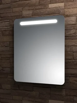 Zrcadlo 90x70 cm Santech Allianz LINEA LED osvětlení, bez vypínače, oblé rohy, horní osvětlení Korting