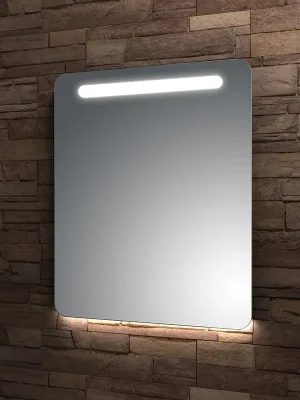 Zrcadlo 80x70 cm Santech Allianz LINEA GLOW LED osvětlení, bez vypínače, oblé rohy, horní osvětlení Express Levering