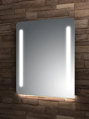 Zrcadlo 90x70 cm Santech Allianz LINEA GLOW LED osvětlení, bez vypínače, oblé rohy, boční osvětlení Lage Prijs