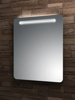Zrcadlo 80x80 cm Santech Allianz STRIPE LED osvětlení, bez vypínače, oblé rohy, horní osvětlení Betaalbaar