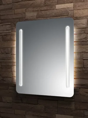 Zrcadlo 90x70 cm Santech Allianz STRIPE LED osvětlení, bez vypínače, oblé rohy, boční osvětlení Koop Vandaag