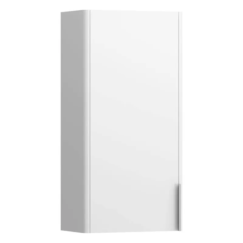 Střední skříňka 35x70x18,5 cm Laufen BASE, panty vpravo, korpus s radiusem, bílá lesk Alleen Vandaag