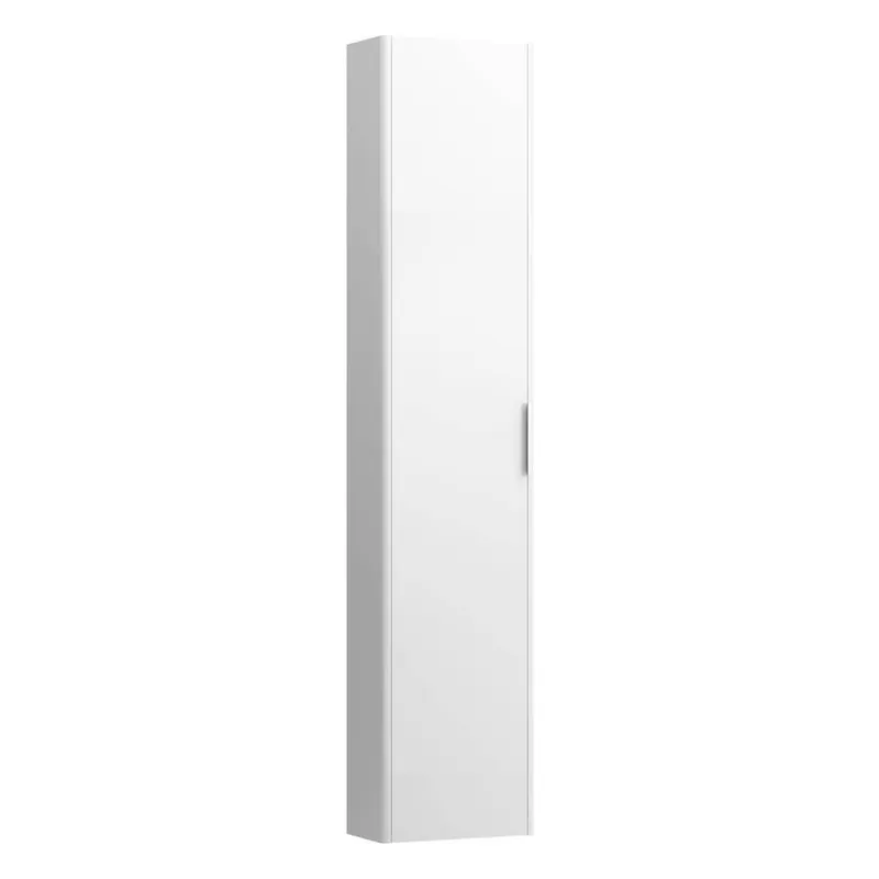 Flitsaanbieding Vysoká skříňka 35x165x18,5 cm Laufen BASE, panty vpravo, korpus s radiusem, bílá lesk