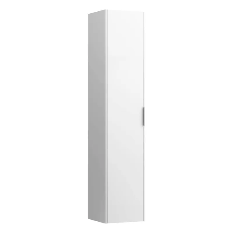 Gereduceerde Prijs Vysoká skříňka 35x165x33,5 cm Laufen BASE, panty vpravo, korpus s radiusem, bílá lesk