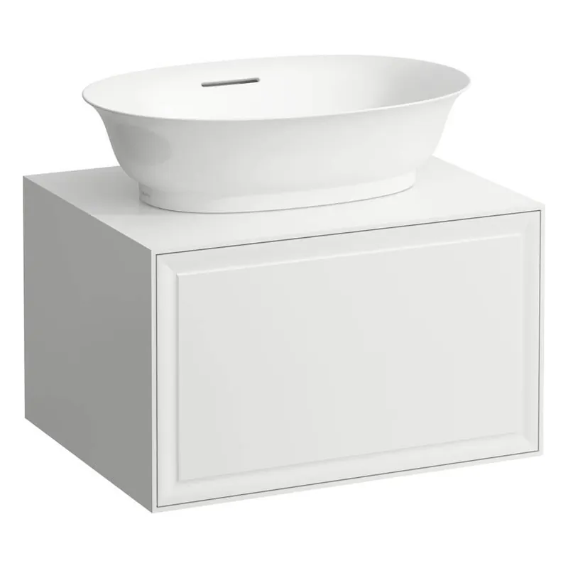 Merkproduct Skříňka pod umyvadlo 60 cm Laufen NEW CLASSIC, zásuvka, výřez uprostřed, bílá lesk