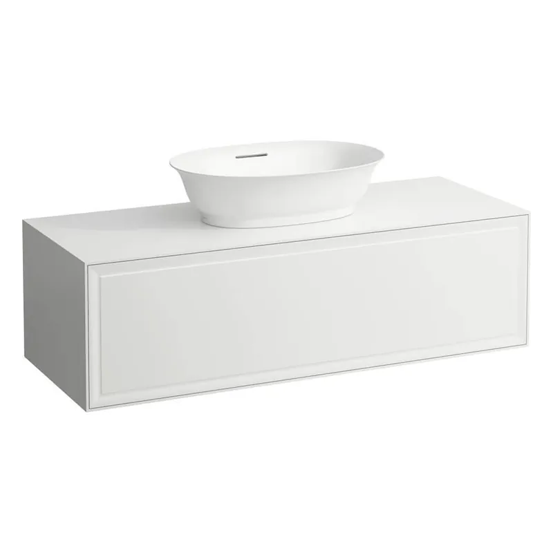 Skříňka pod umyvadlo 120 cm Laufen NEW CLASSIC, zásuvka, výřez uprostřed, bílá lesk Goedkoop