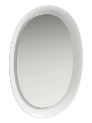 Zrcadlo ovál 50x70 cm Laufen NEW CLASSIC, LED ambientní osvětlení, bílá Seizoensaanbieding
