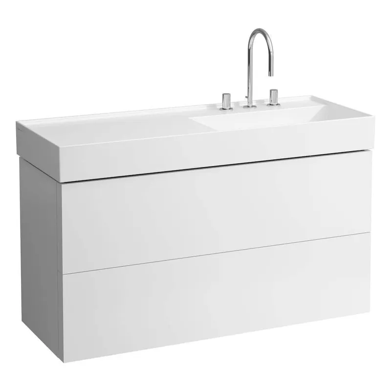 Skříňka pod umyvadlo 120 cm KARTELL By Laufen, 2 zásuvky, vč.organizéru, bílá mat Bestel Nu