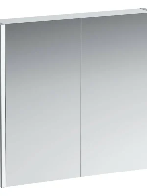 Zrcadlová skříňka 80x75x15 cm Laufen FRAME 25, osvětlení LED, senzor, zásuvka, hliník, bílá Speciale Aanbieding