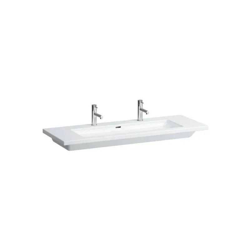 Dvojumyvadlo do nábytku 130x48 cm LIVING SQUARE Laufen s otvorem pro baterii uprostřed, bílá Beste Prijs