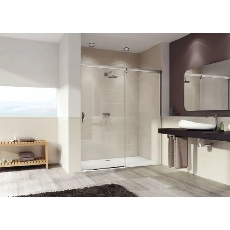 Superprijs Posuvné dveře 140x200 cm Hüppe AURA ELEGANCE, stříbrný mat, čiré s AP
