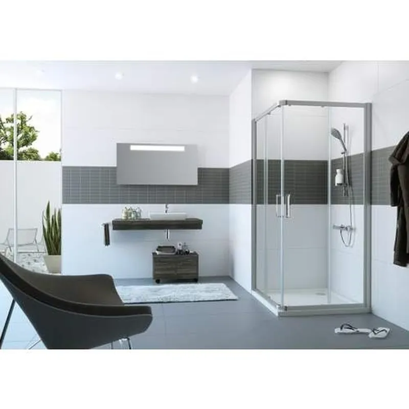 Posuvné dveře 100x200 cm Hüppe CLASSIC, vstup dvoudílný, sklo čiré s AP Speciale Aanbieding