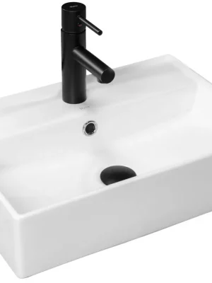 Hete Deal Designové umyvadlo na desku REA Valeria N - U5000, 50,5 x 35,5 cm, hranaté s přepadem,bílé