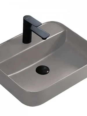 Favoriet Designové umyvadlo na desku REA Martina U8497, 51 x 40,5 cm, zaoblené, šedá matná