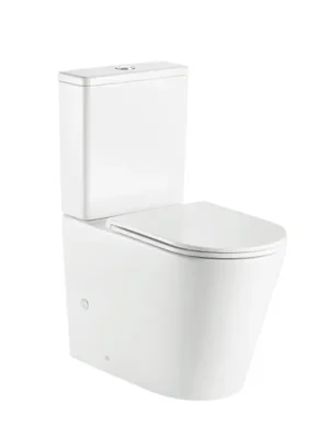 Designové zvýšené keramické WC kombi Mereo s vario odpadem, kapotované – bezokruhové splachování Smart Flush RIMLESS, 670 × 390 × 880 mm + Duroplastové sedátko Soft Close Express Levering
