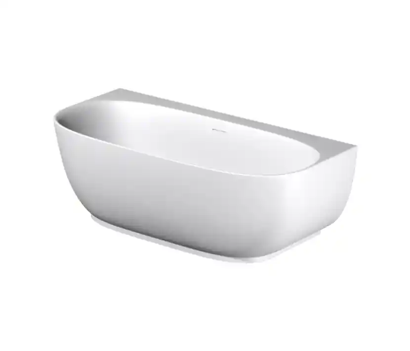 Designová volně stojící akrylátová vana ke zdi Riho PHATOS B2W 170 × 80 cm, bílá matná Rechtstreeks Van De Fabrikant