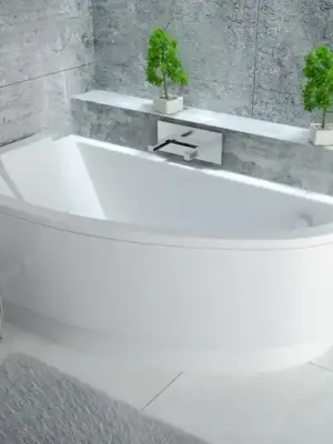 Must-Have Vana FONDI 150x70 cm asymetrická levá s nožičkami bílá OLVFON15L+OLVPINOZ