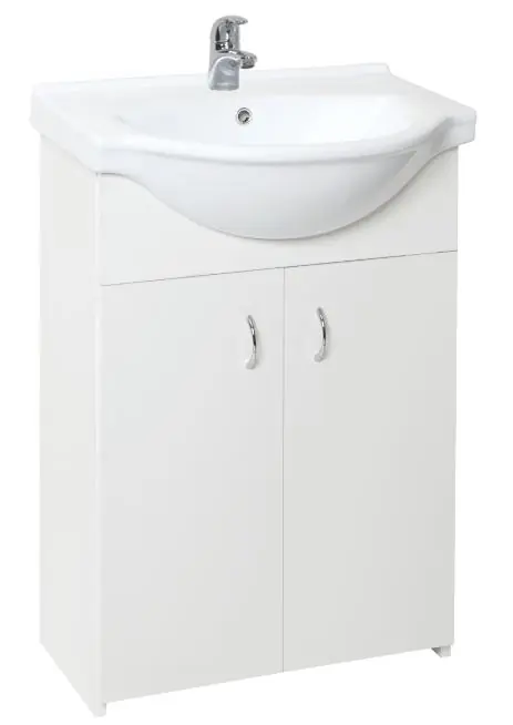 Multi Simple skříňka s umyvadlem 55,5x42,4 cm SIMPLE55WH Beste Prijs