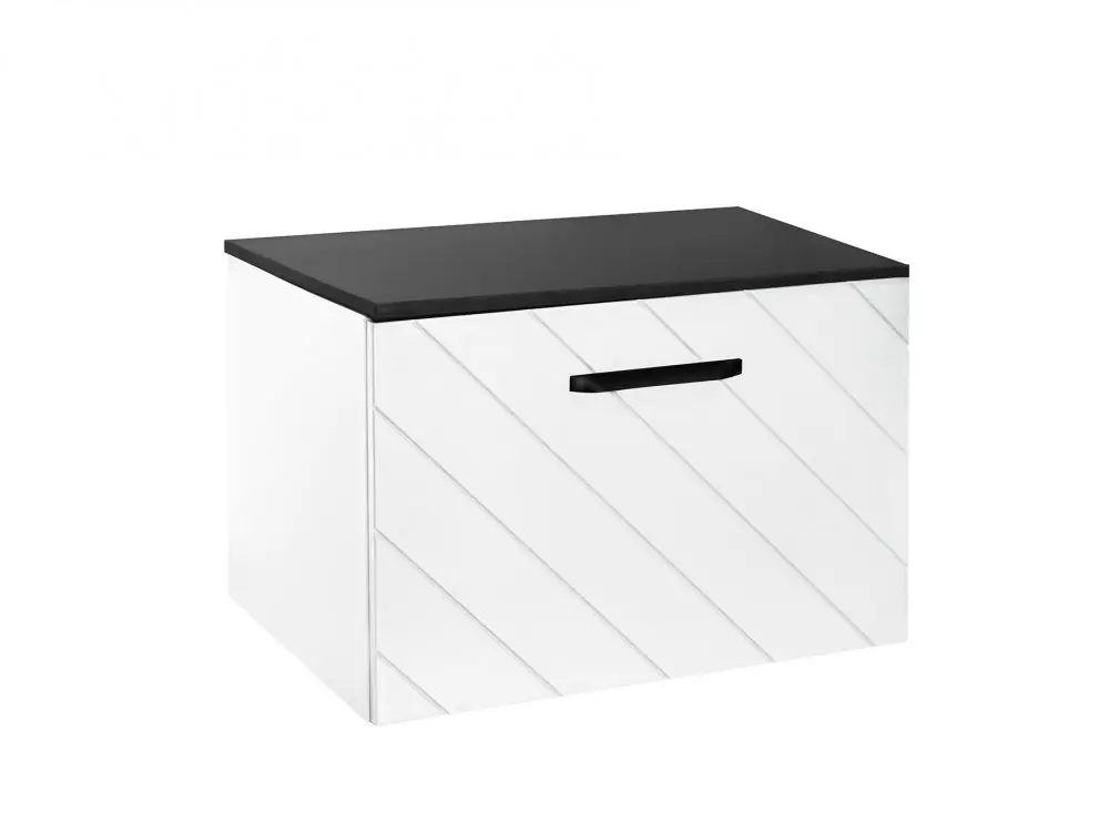 Skříňka FLOO spodní 60x50x40 cm levá bílá matná madlo černé NASUF654BCL Meest Verkocht