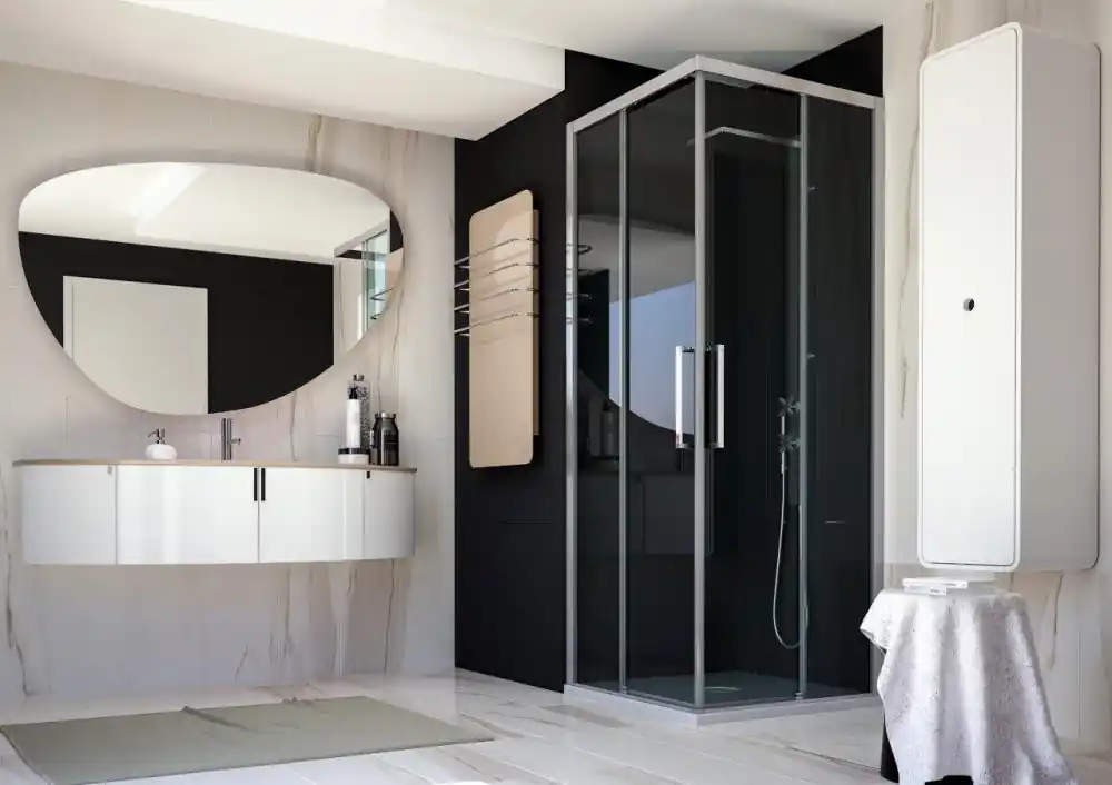 Lage Prijs Sprchový kout URBAN ESSENCE A1FS 120x200 cm obdélníkový/čtvercový pravý posuvný čirý hliník ossidato BEA15DXA1